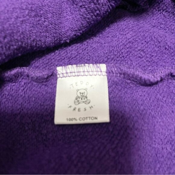 Teddy Fresh Purple Color Block Hooded Men Sweatshirt US M - Picture 9 of 9